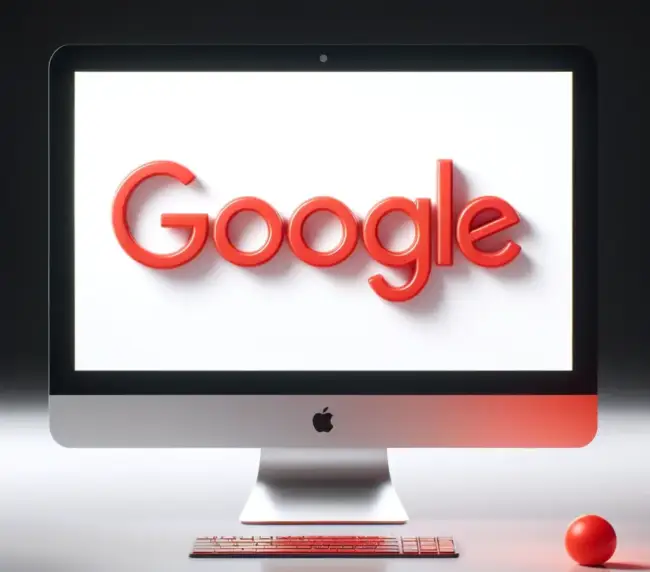 google ads Agentur mit einem google logo in I mac